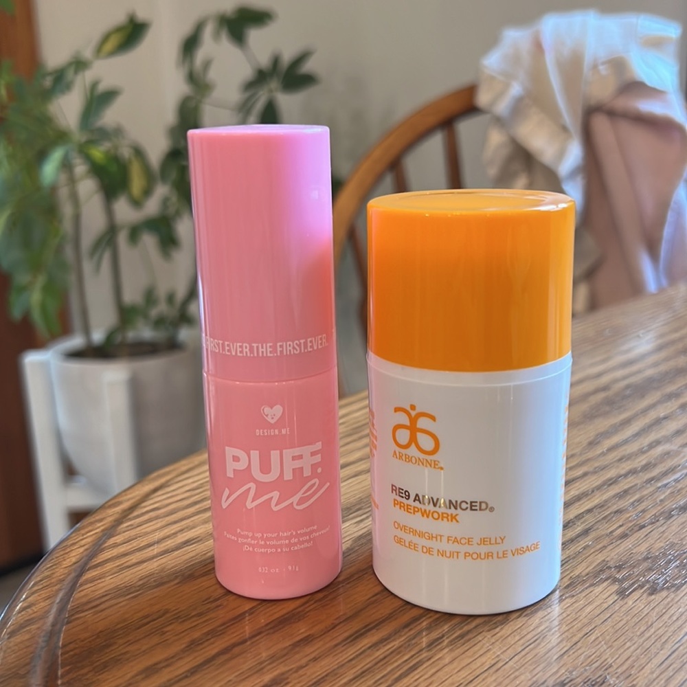Arbonne Overnight Face Jelly & Puff Me Volumizing Hair Powder